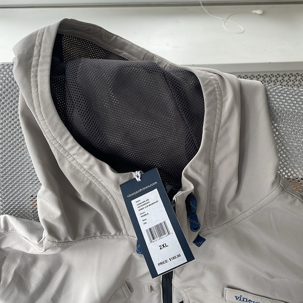 Vineyard Vines Light Gray Pullover Rain Anorak - image 3